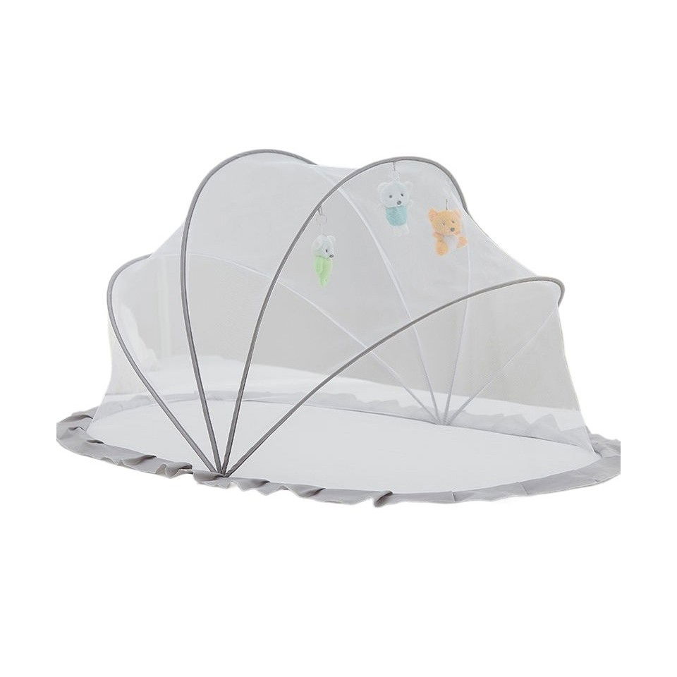 Articole pentru copii - Husa Anti-Tantari, Flippy, Pliabila, Protectie 360 Grade, 0-1 An, 60 x 55 x 5 cm, Gri