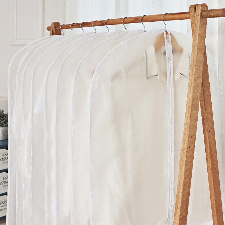 Pentru casa - Set 5 Huse de Depozitare cu Fermoar, Flippy, pentru Haine, de Protectie, pentru Voiaj, Netesut, Rezistent la Praf, 60x80 cm, Transparent-Alb