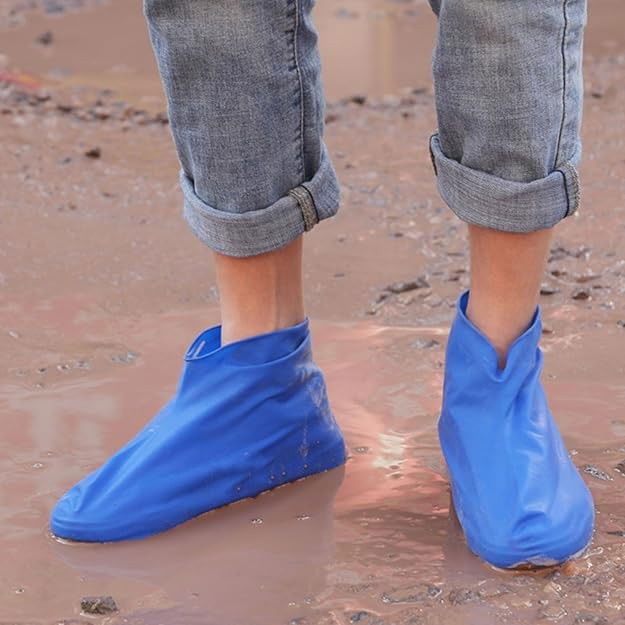 Husa Incaltaminte, Flippy, Impermeabila, Antiderapanta, din Latex, 13 x 13 x 2 cm, Marime L 41-47 cm, Albastru [4]