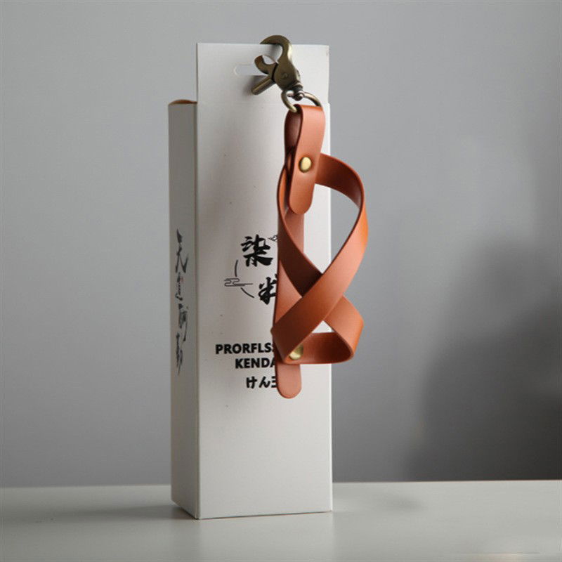 Accesorii Kendama - Husa pentru Kendama, Flippy, Husa de Depozitare pentru Kendama, din Piele Ecologica, Catarama cu Agatare pentru Transportare, Model Breloc 8, 12 x 6 cm, Maro deschis