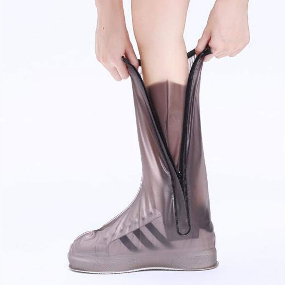 10 - 25 LEI - Protectie Incaltaminte pentru Ploaie si Noroi, Flippy, Impermeabila, Talpa Antiderapanta, cu Fermoar si Capsa, Inaltime 40 cm, Marime XXL 42-43, Maro