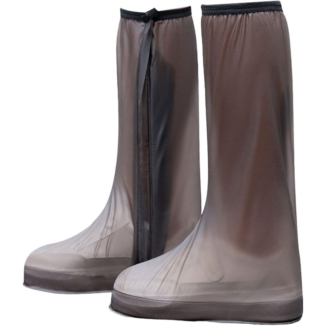 Protectie Incaltaminte pentru Ploaie si Noroi, Flippy, Impermeabila, Talpa Antiderapanta, cu Fermoar si Capsa, Inaltime 40 cm, Marime XXL 42-43, Maro [4]