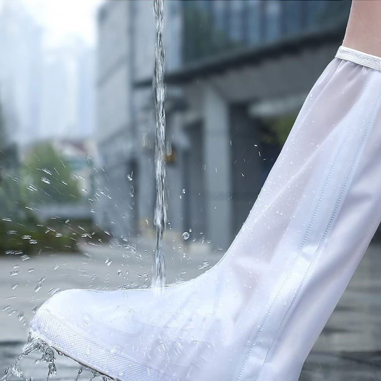 Protectie Incaltaminte pentru Ploaie si Noroi, Flippy, Impermeabila, Talpa Antiderapanta, cu Fermoar si Capsa, Inaltime 40 cm, Marime M 36-37, Alb [5]