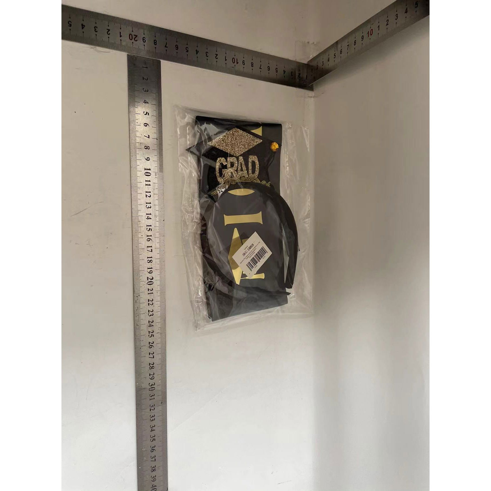 Petrecere - Set din 2 Piese pentru Absolvire, Flippy, Panglica si Coronita, Model I Graduated, Negru