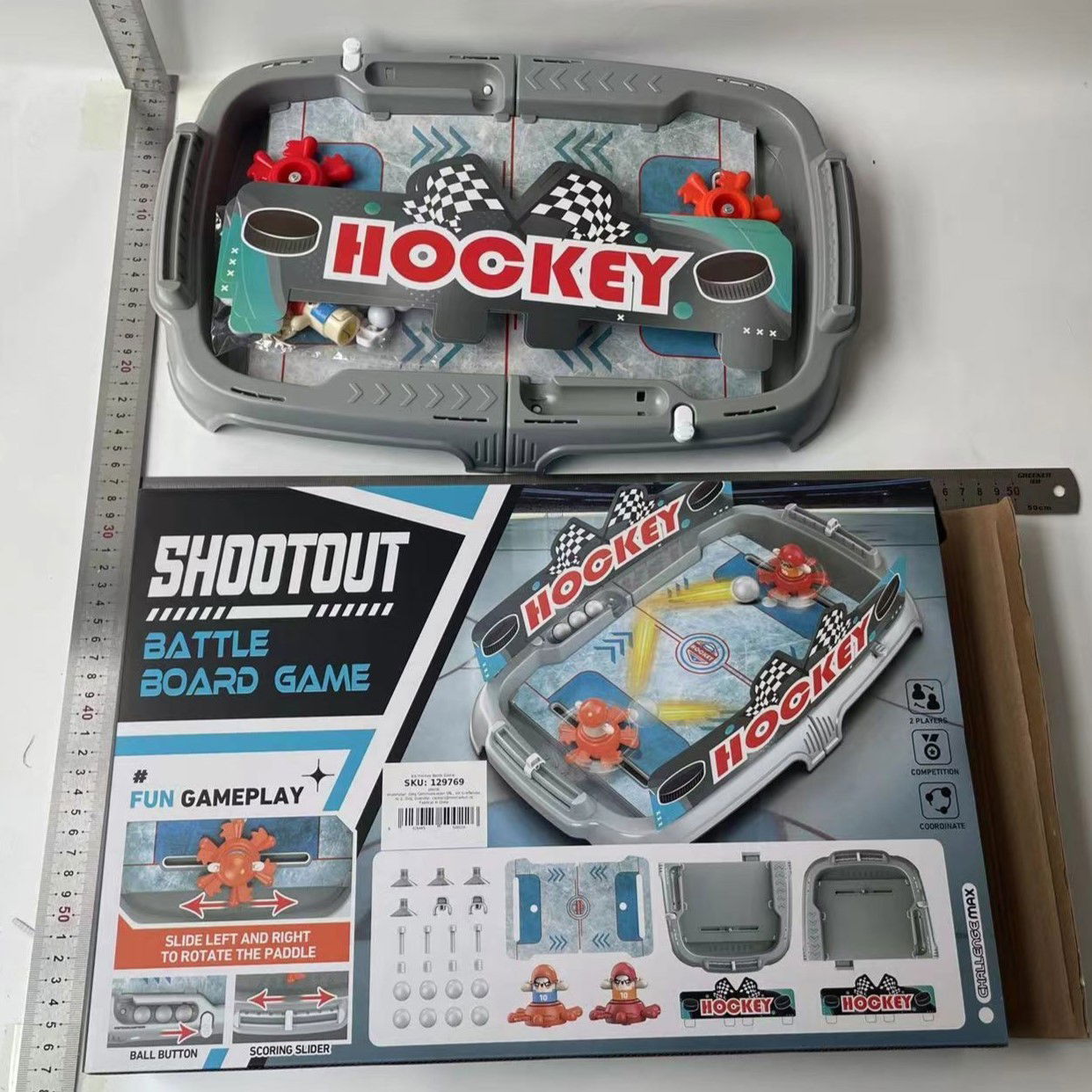 Joc de Masa Interactiv Ice Hockey pentru Copii, Flippy, 4 Mingi, Tabela Scor, 40.7x27x14.5 cm, Multicolor [3]