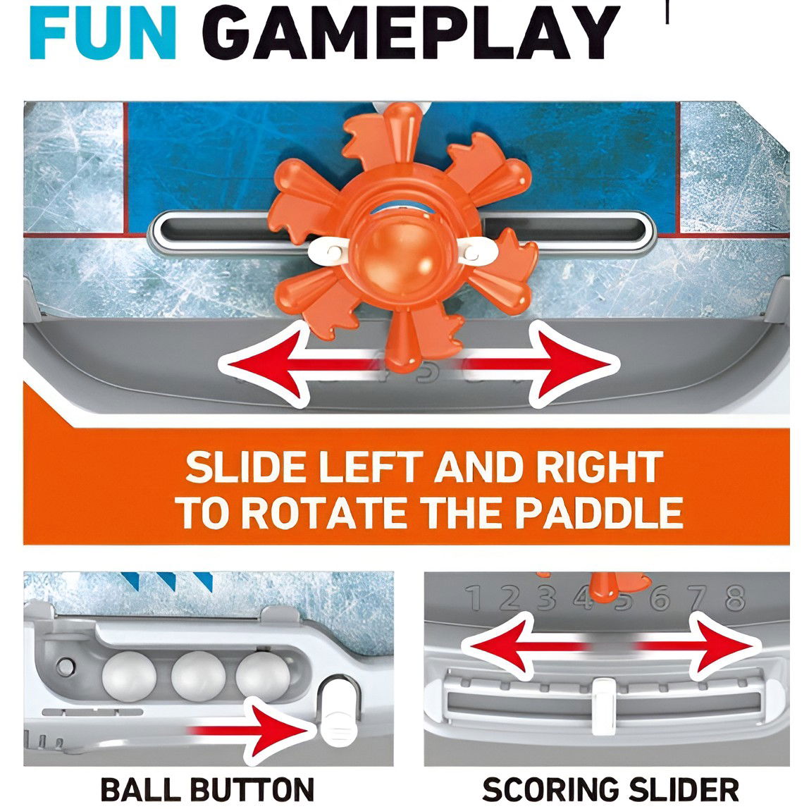 Joc de Masa Interactiv Ice Hockey pentru Copii, Flippy, 4 Mingi, Tabela Scor, 40.7x27x14.5 cm, Multicolor [4]