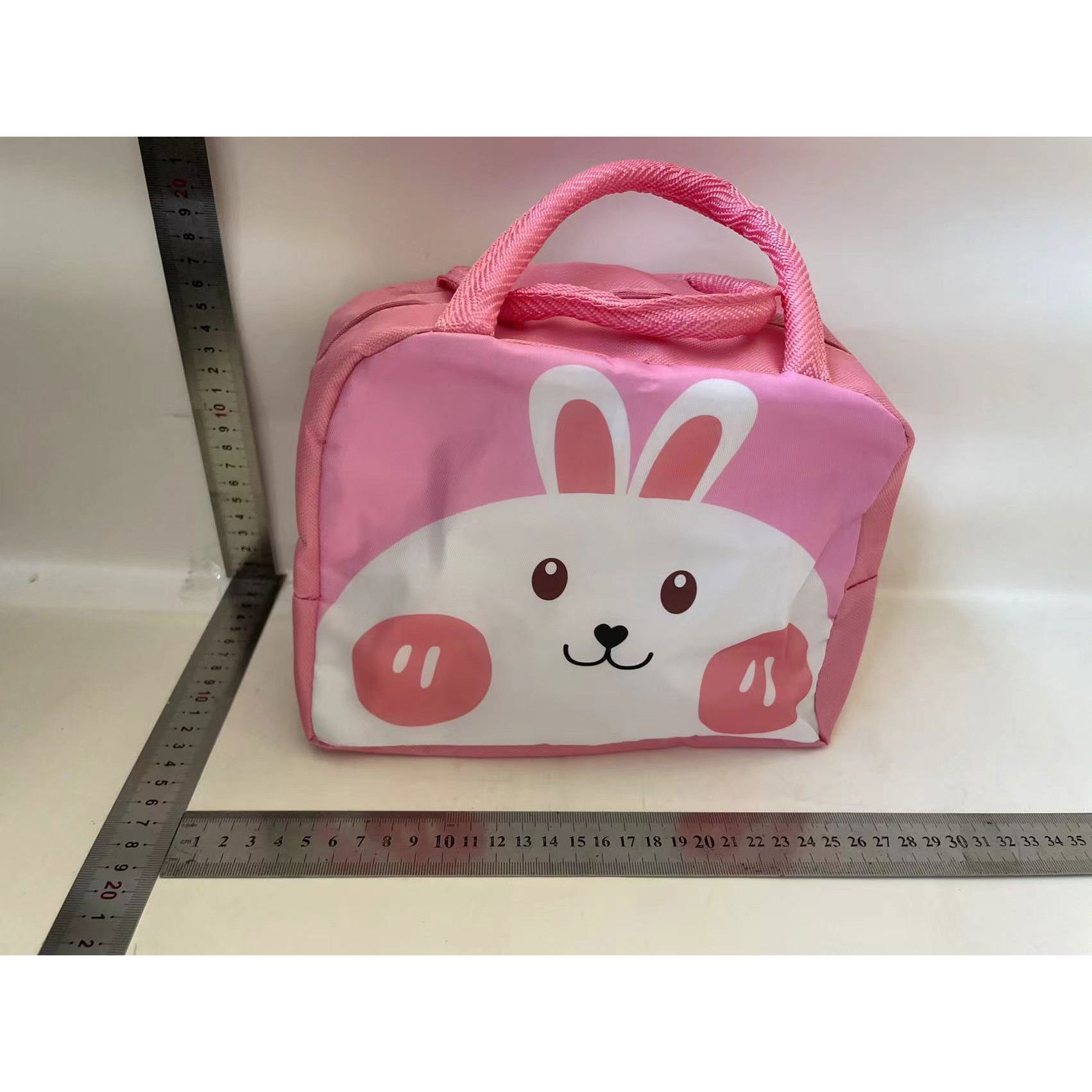 Geantă Frigorifică, Flippy, cu Desene Animat, Portabilă pentru Copii, de Prânz, din Pânză Oxford, 22x14x19 cm, Model Iepuras, Roz [2]