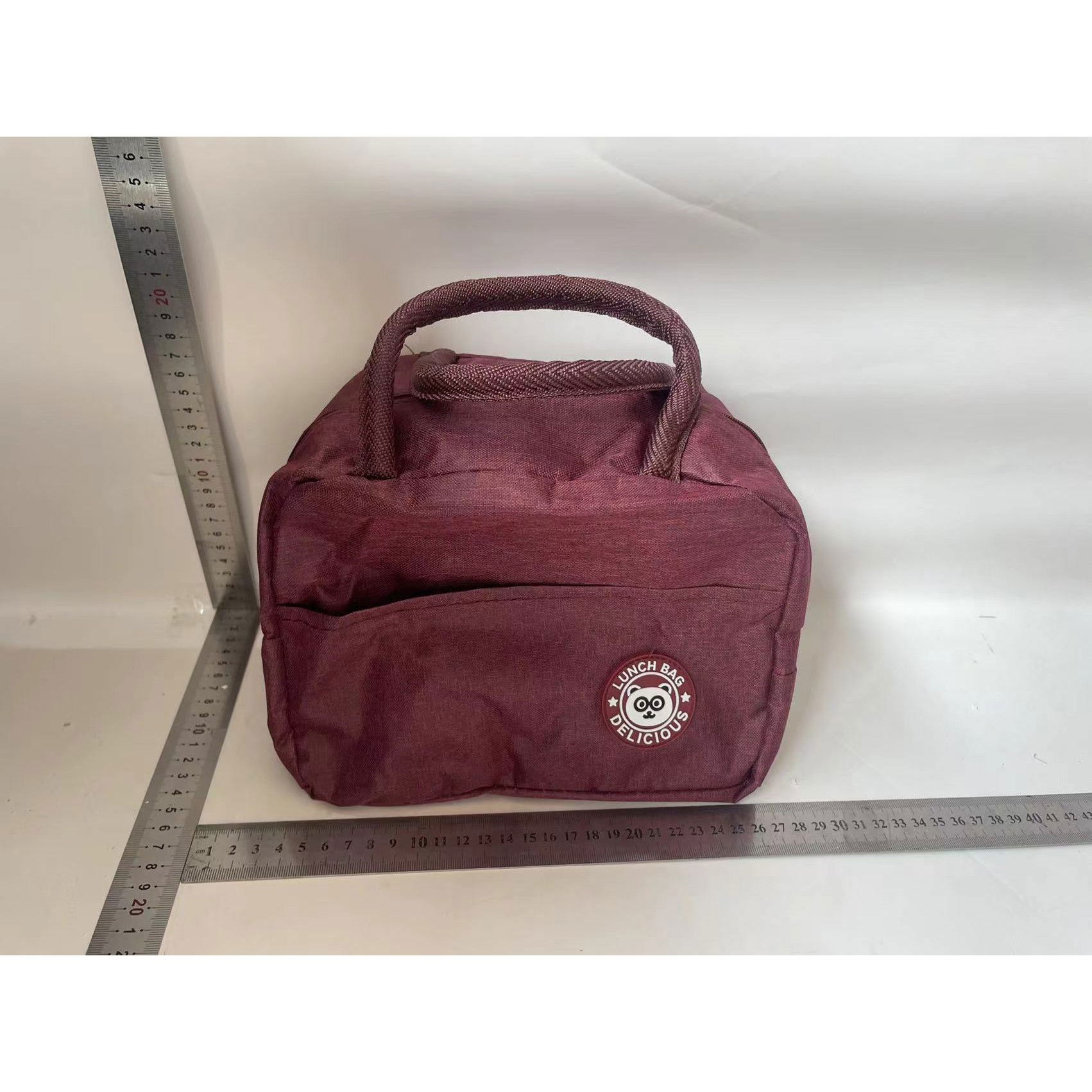 Geanta Termica pentru Pranz Flippy, Multifunctionala, Compartimentata, Impermeabila, cu Manere, Buzunar Exterior, 22x14x19 cm, Rosu [2]