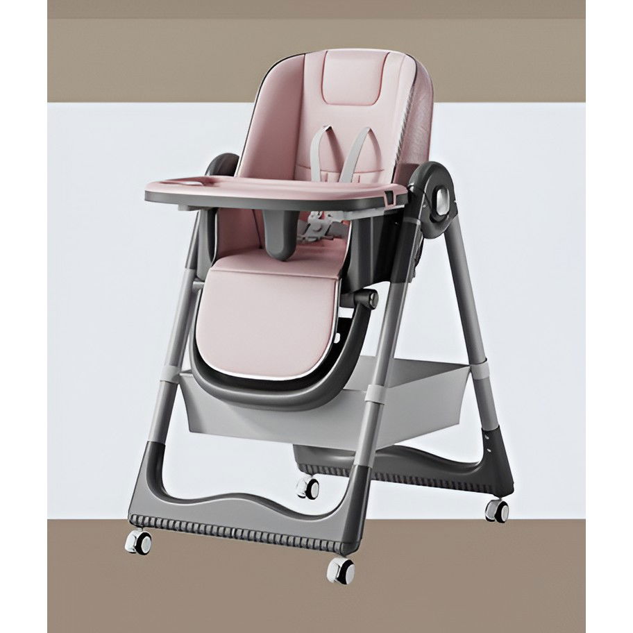 Scaune de masa bebe - Scaun de Masa pentru Bebelusi si Copii, Flippy, 2 Tavite si Husa Detasabile, Multifuncțional, Stabil, Centura de Siguranta, Inaltime Ajustabila, Spatar Reglabil Moale, Cos de Depozitare, 100x50x80cm, 