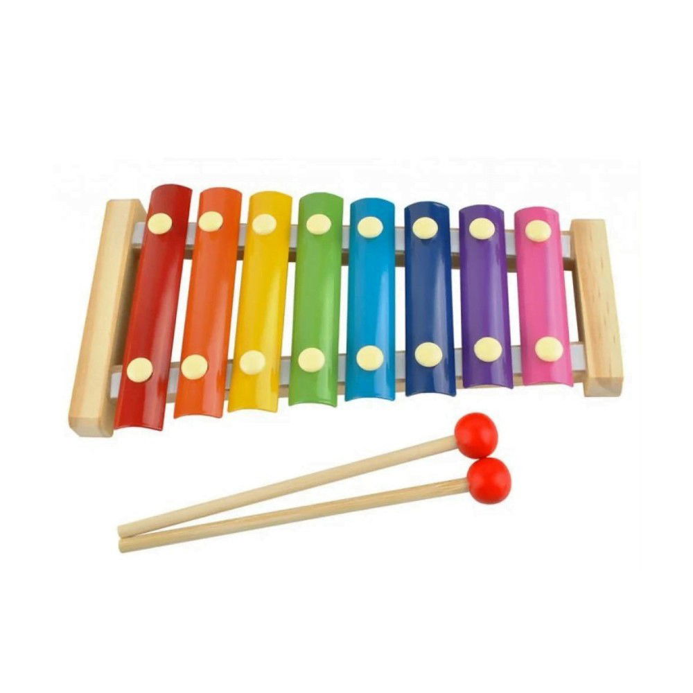 Instrument Muzical Xilofon Flippy, din Lemn, 8 Note Muzicale, 2 Bete de Percutie, 4-6 Ani, Multicolor [14]
