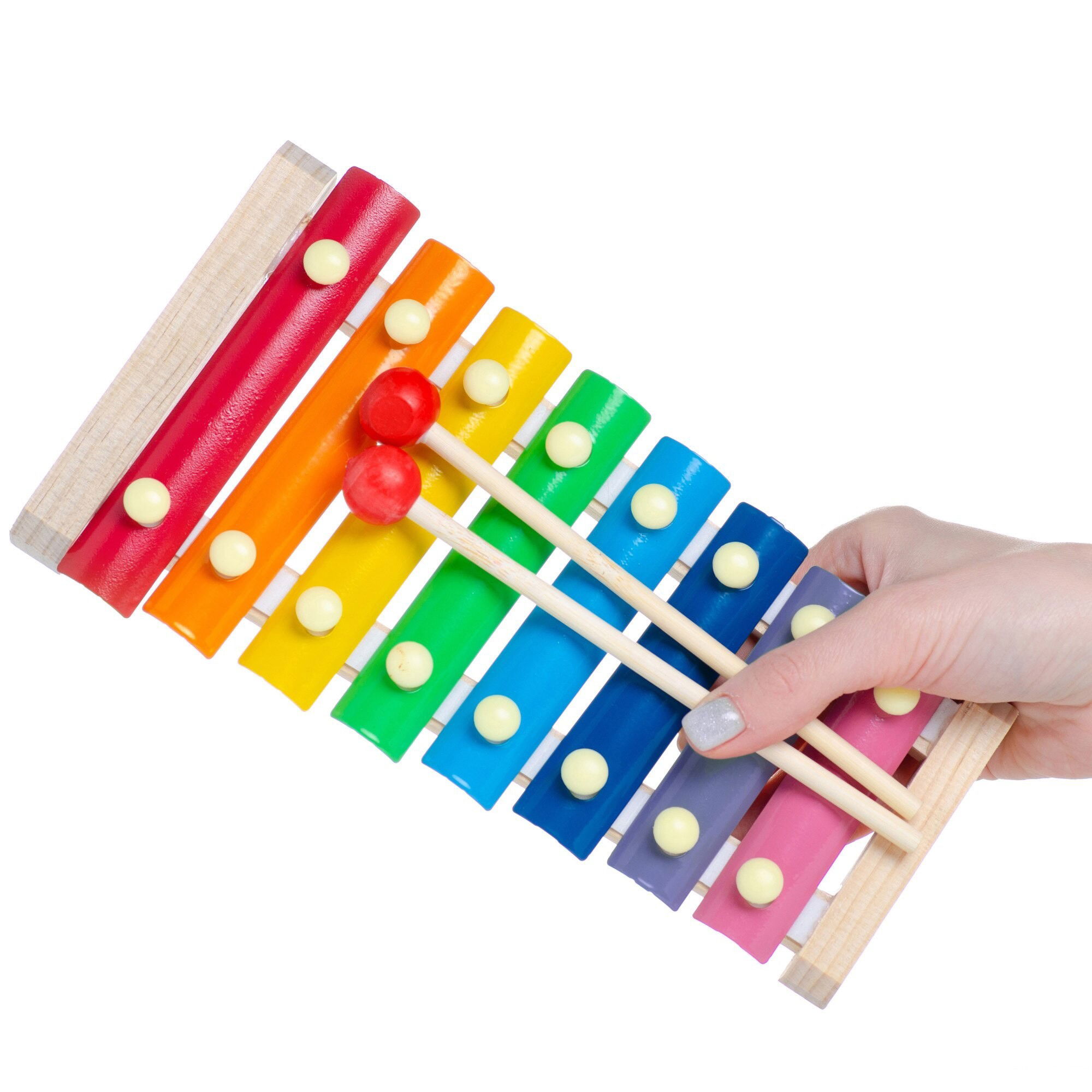 Instrument Muzical Xilofon Flippy, din Lemn, 8 Note Muzicale, 2 Bete de Percutie, 4-6 Ani, Multicolor [11]