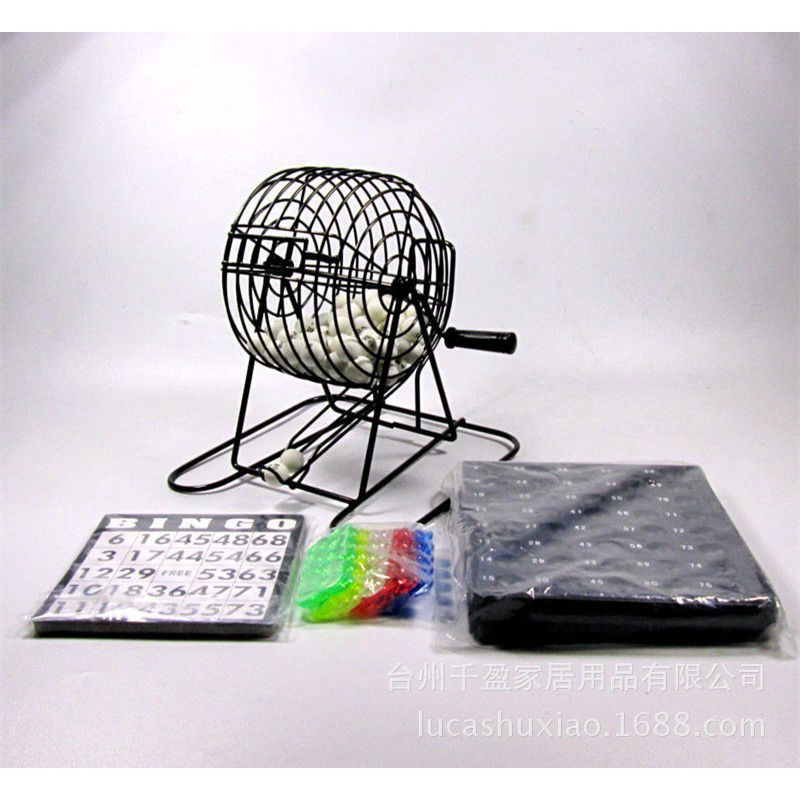 Jocuri de societate - Joc Bingo Flippy, din metal, 75 bile albe, portabil, 21 x 21 cm, negru