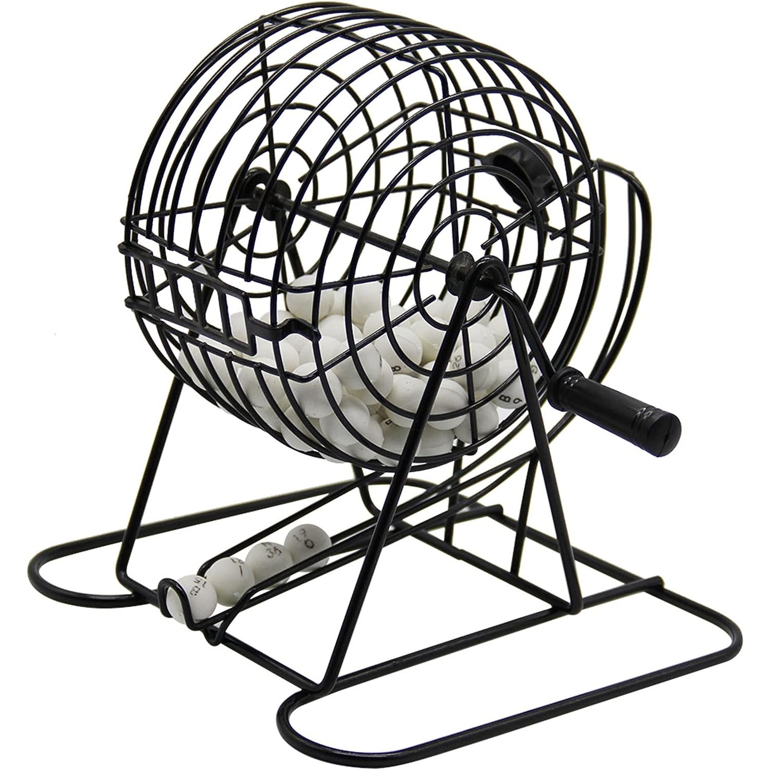 Joc Bingo Flippy, din metal, 75 bile albe, portabil, 21 x 21 cm, negru [3]