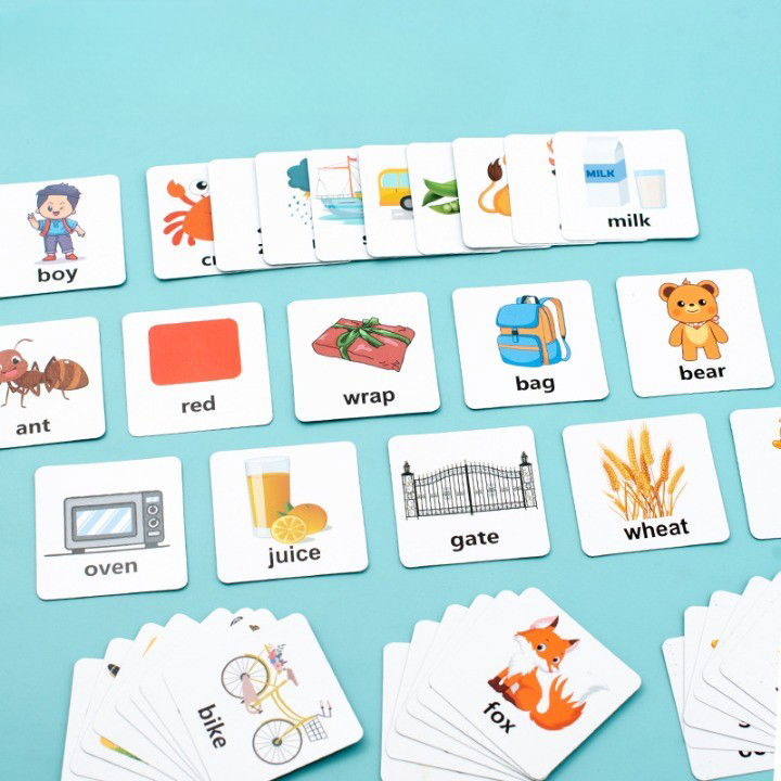 Joc cu Blocuri din Lemn, Flippy, Formare Cuvinte, Cartonase cu Obiecte si Animale, Clopotel, Joc pentru 4 Persoane, 3 Ani+, 28x15.5x5 cm, Multicolor [6]