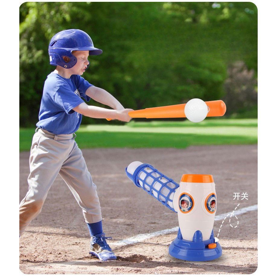 Joc de Baseball Interactiv, Lansator Flippy, Aruncare Automata, Include Bata si 5 Mingii, 37 x 23 x 16 cm Baza, 59 cm Bata, Multicolor [3]