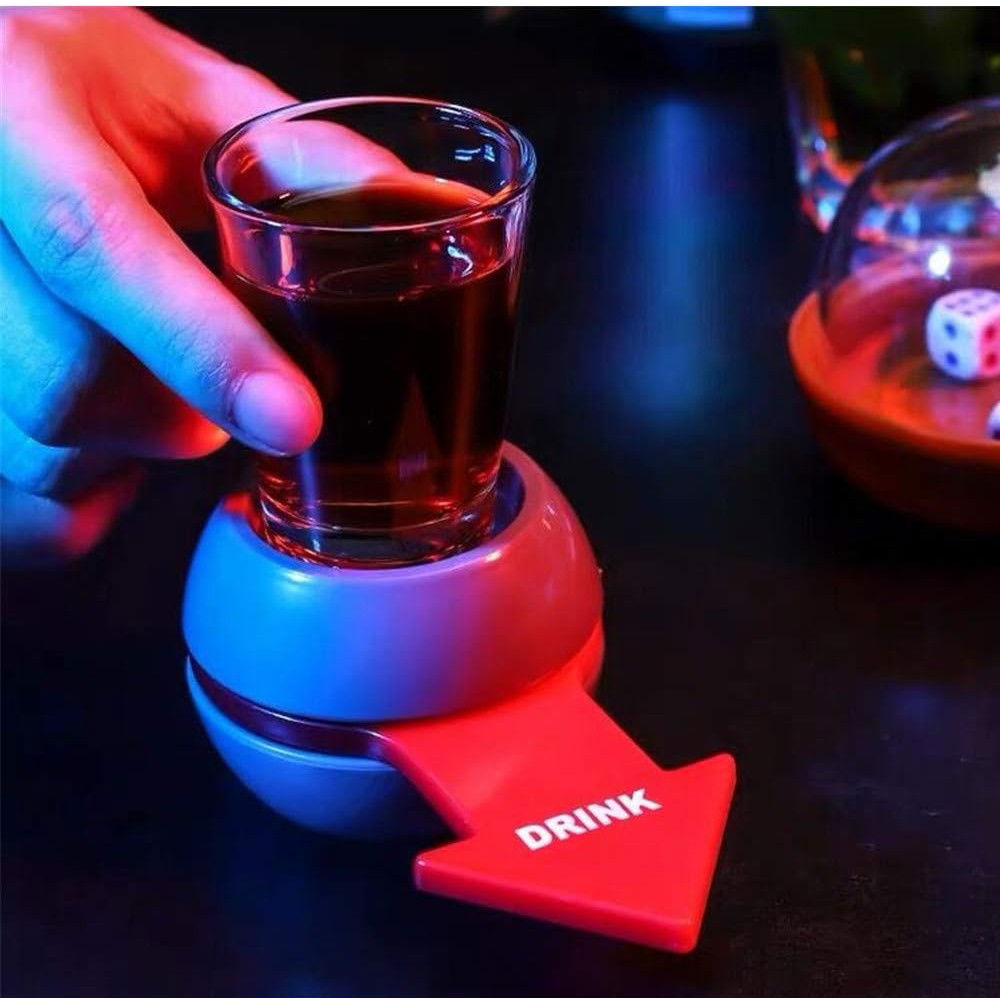 Joc de baut Drink Spin Flippy, 10.3 x 11.5 cm, Pahar de Shot din Sticla, gri [3]