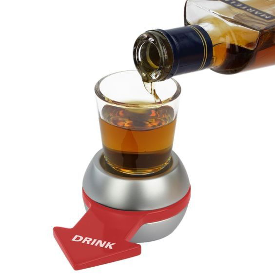 Joc de baut Drink Spin Flippy, 10.3 x 11.5 cm, Pahar de Shot din Sticla, gri [5]