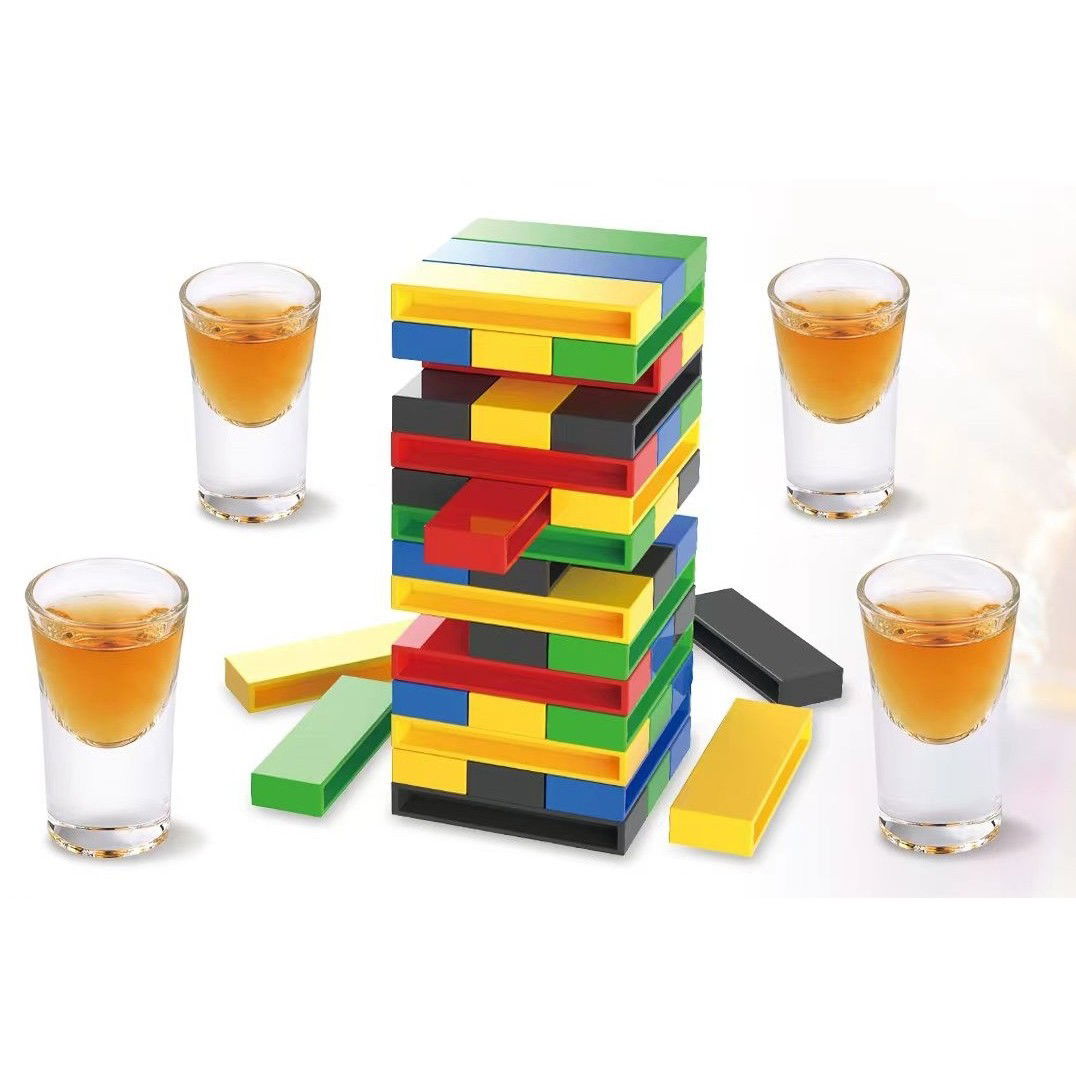 Joc de Baut Flippy, Turn Jenga din Plastic, cu 4 Pahare de Shot, +18 Ani, Multicolor [3]