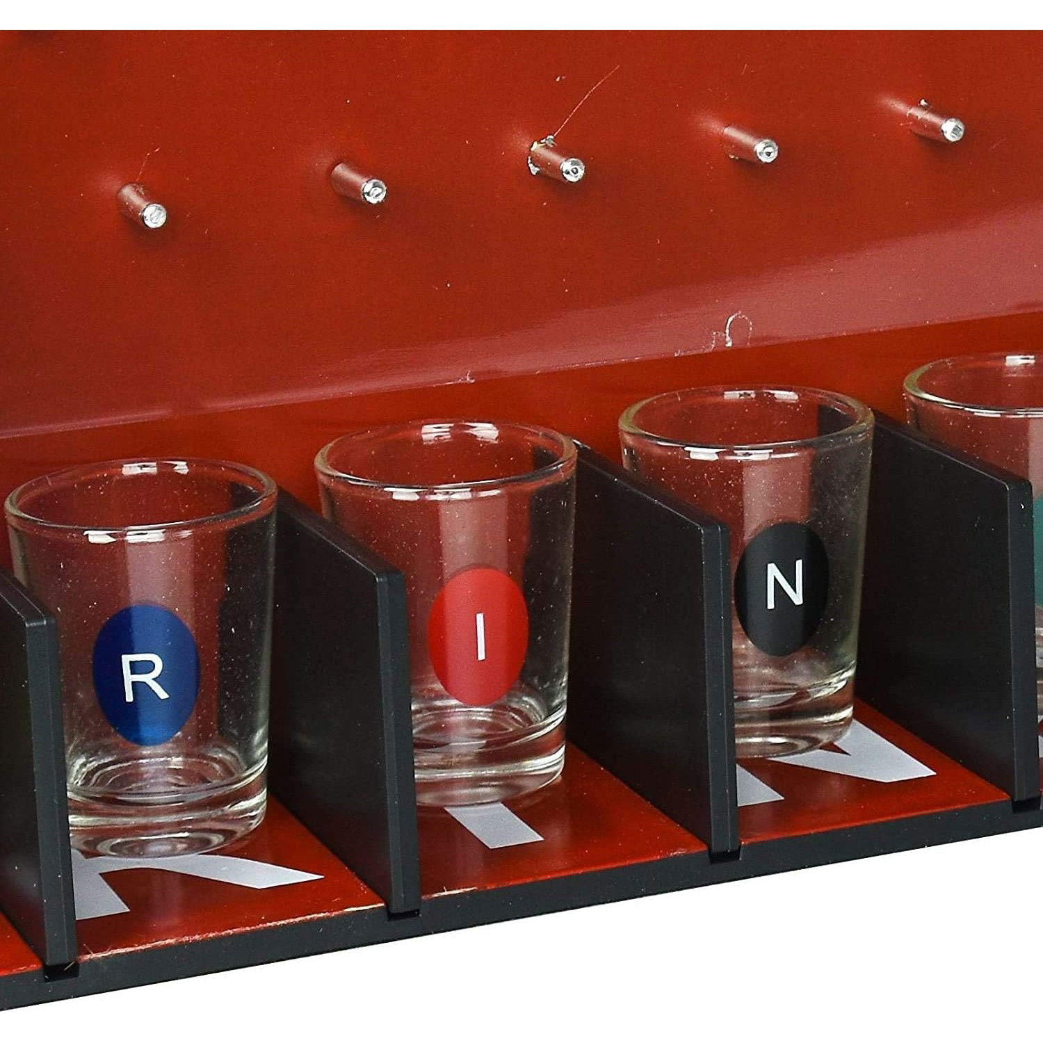 Joc de Baut Gravitational Flippy, pentru Petreceri, Interactiv, pana la 6 Jucatori, Pahare de Shot Incluse, 25.5 x 6.7 x 27.5 cm, Rosu [4]