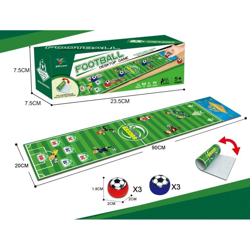 Jocuri de societate - Joc Interactiv, Flippy, Covor de Fotbal 90 x 20 cm, 1-4 Jucatori, +5 Ani, 6 Mingi Incluse, Verde