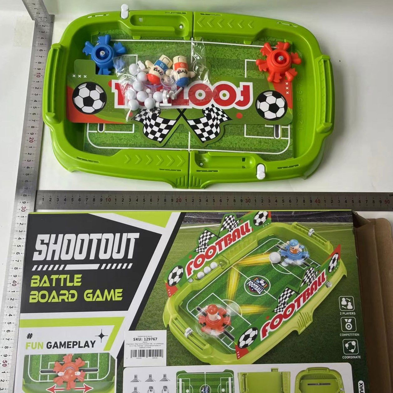 Jocuri de societate - Joc de Masa Interactiv de Fotbal pentru Copii, Flippy, 4 Mingi, Tabela Scor, 40.7x27x14.5 cm, Multicolor