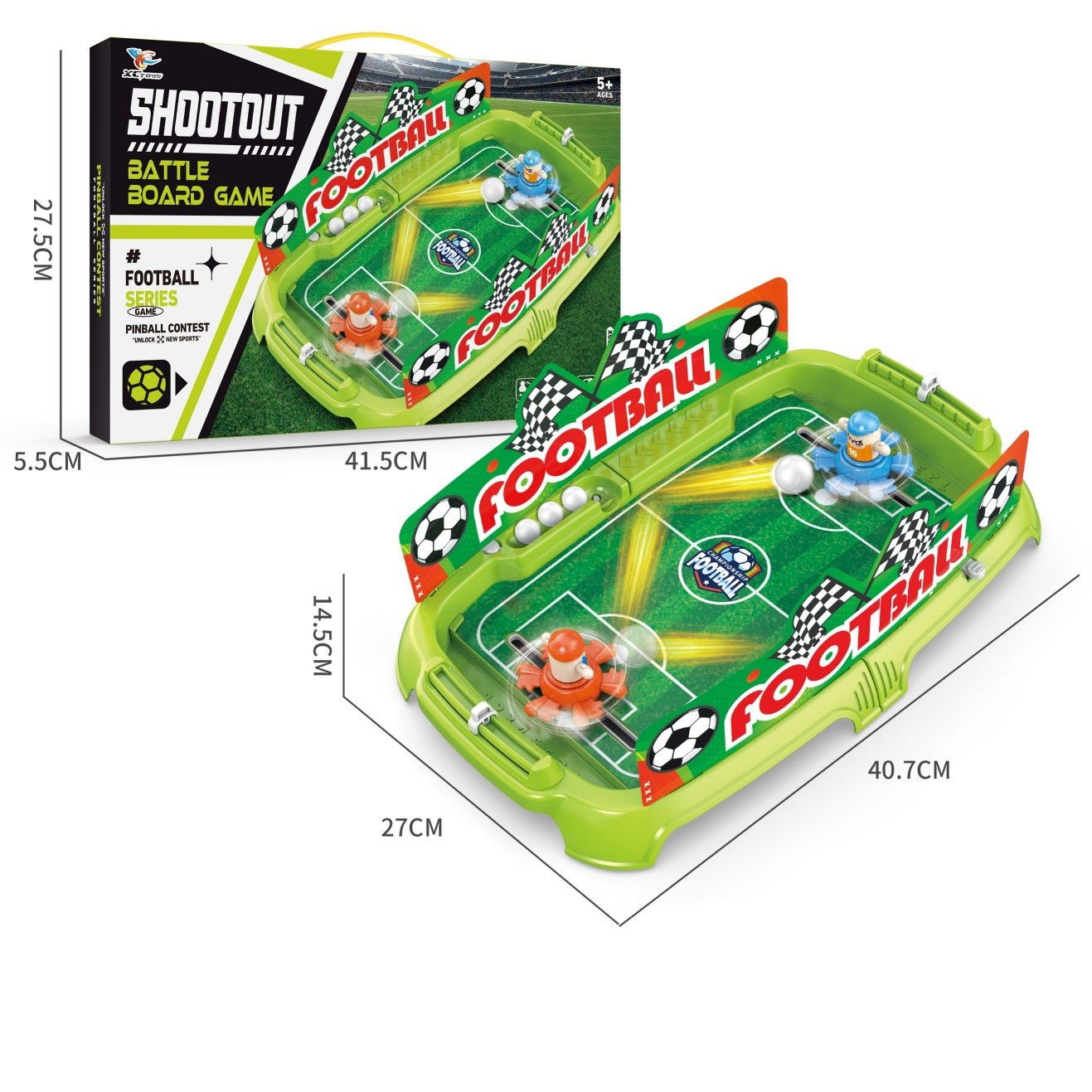 Joc de Masa Interactiv de Fotbal pentru Copii, Flippy, 4 Mingi, Tabela Scor, 40.7x27x14.5 cm, Multicolor [3]