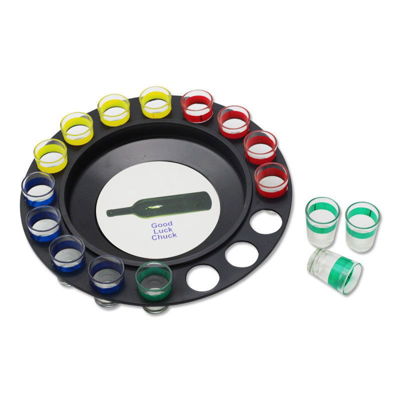 Joc de Societate "Adevar sau Provocare" Flippy, Ruleta cu 16 pahare de Shot din Sticla, pentru Petreceri, Distractie, Cadouri, Multicolor [3]
