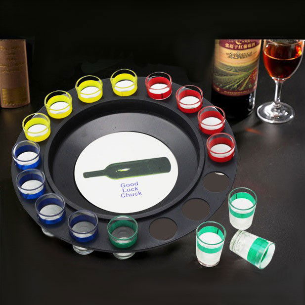 Joc de Societate "Adevar sau Provocare" Flippy, Ruleta cu 16 pahare de Shot din Sticla, pentru Petreceri, Distractie, Cadouri, Multicolor [5]