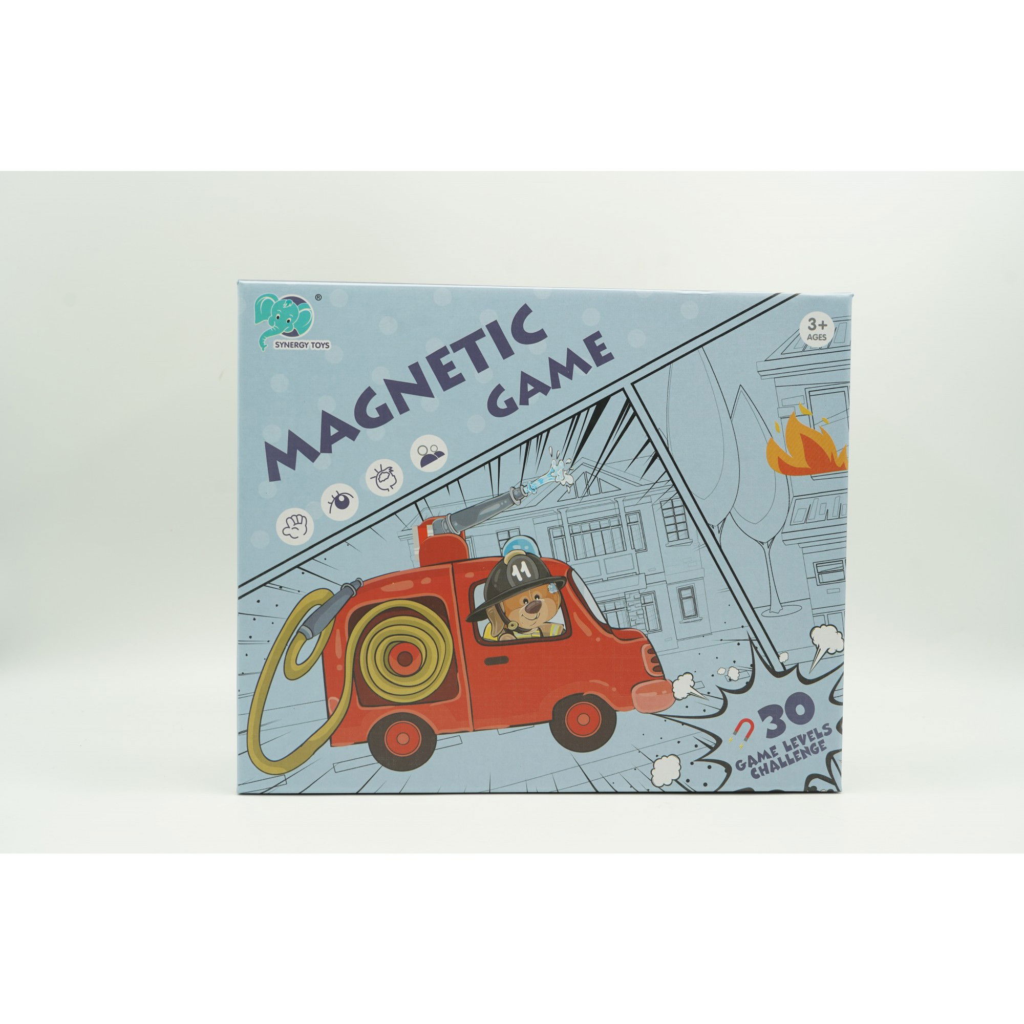 Joc educativ magnetic de interconectare, micul pompier, 15 nivele, 9 carti, pentru copii, +3 ani, multicolor [6]