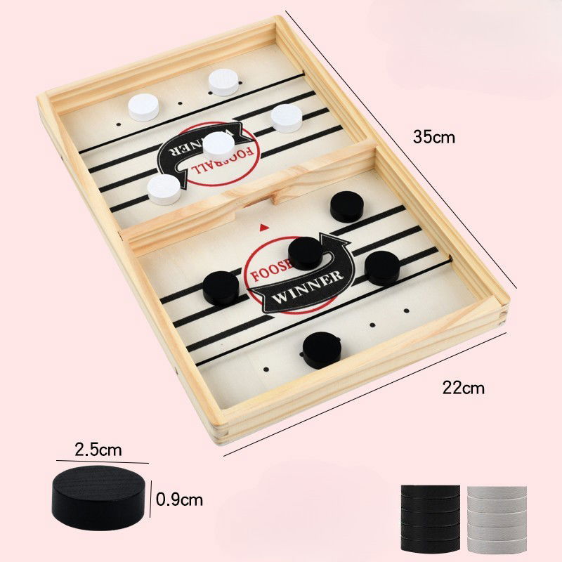 Joc Fooseball Interactiv, Flippy, Tip Hockey pe Gheata, din Lemn, 10 Piese de Joc, +4 Ani, 35 x 22 cm, Multicolor [3]