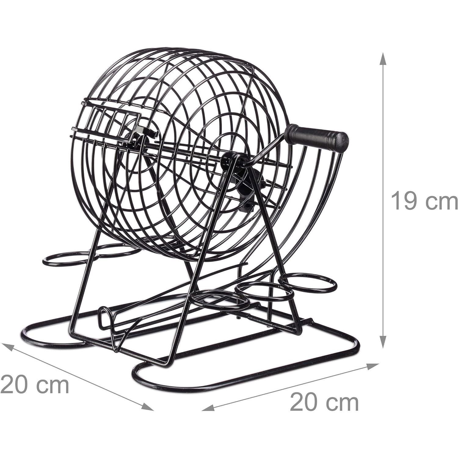 Joc Mini Loterie Flippy, Bingo, cu Pahare de Shot din Sticla, 20 x 20 x 19 cm, 48 Bile, Negru [4]