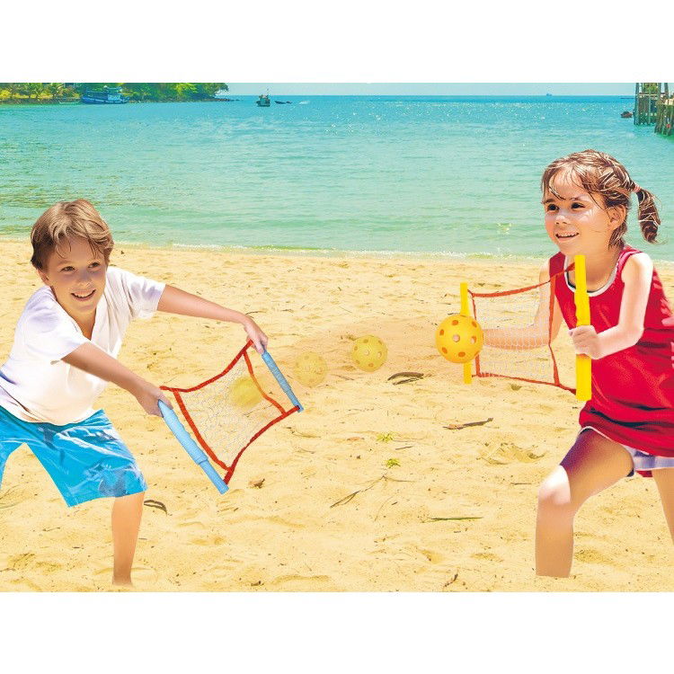 Joc Spikeball, Flippy, Joc in 2, pentru Plaja, Parcuri, Interior, 2 Plase, 2 Mingi, Multicolor [4]