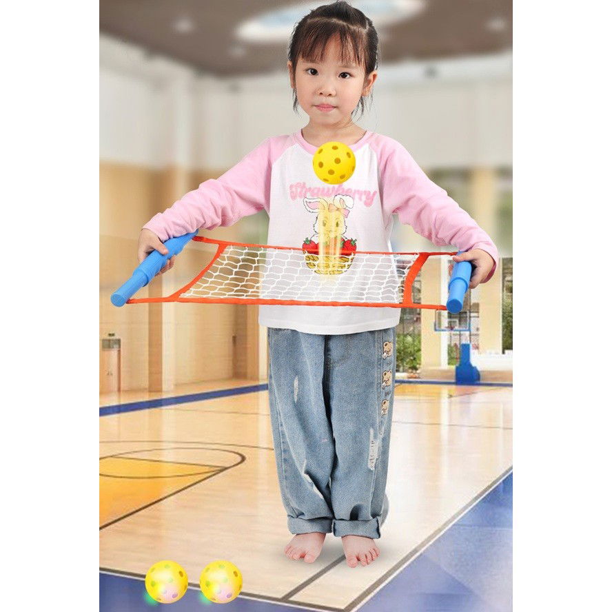 Joc Spikeball, Flippy, Joc in 2, pentru Plaja, Parcuri, Interior, 2 Plase, 2 Mingi, Multicolor [5]