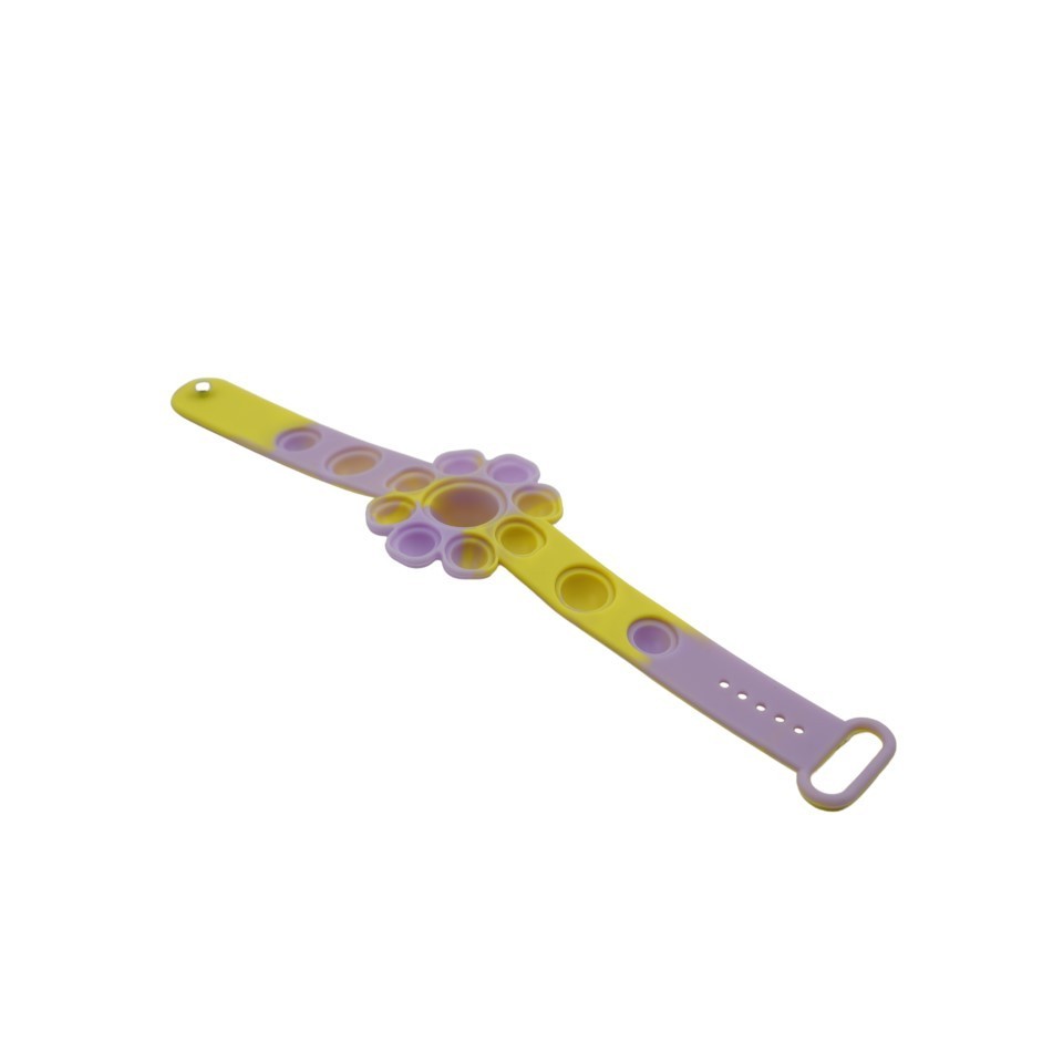 Jucarie antistres din silicon, Bratara caracatita reversibila, Multicolor/Galben [5]