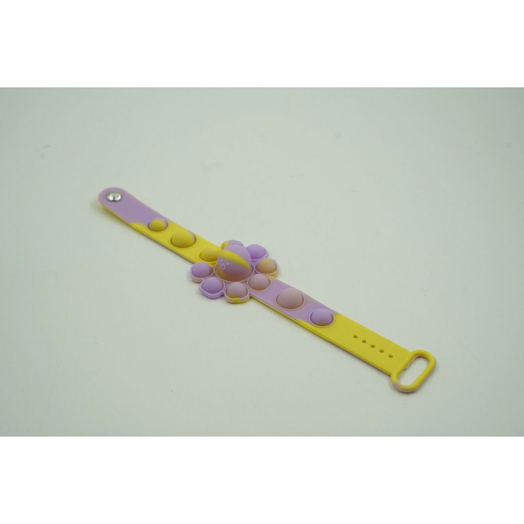 Jucarie antistres din silicon, Bratara caracatita reversibila, Multicolor/Galben [2]