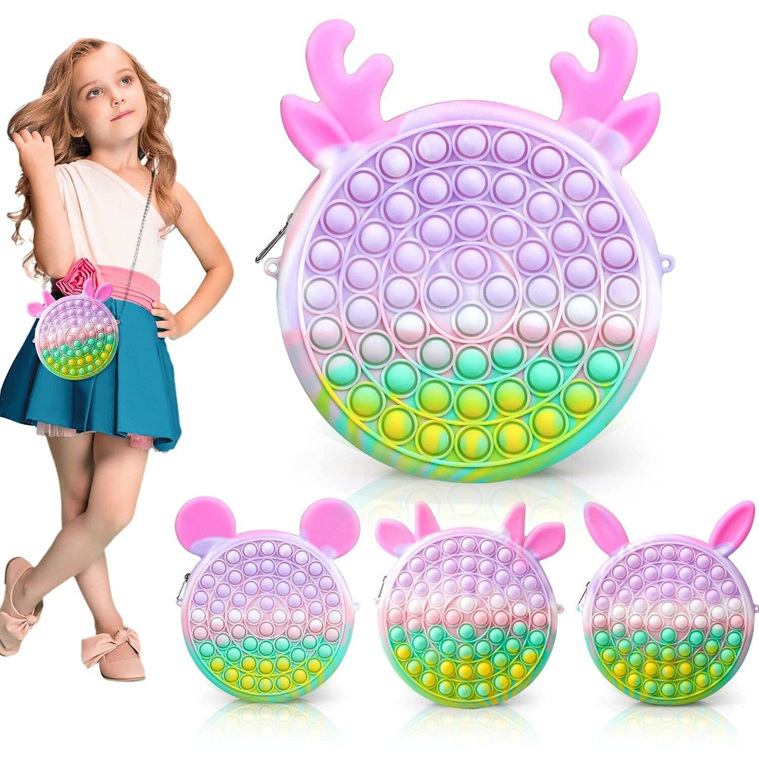 Jucarie antistres din silicon Flippy, Pop it Now and Flip It ,Geanta ,Multicolor [4]