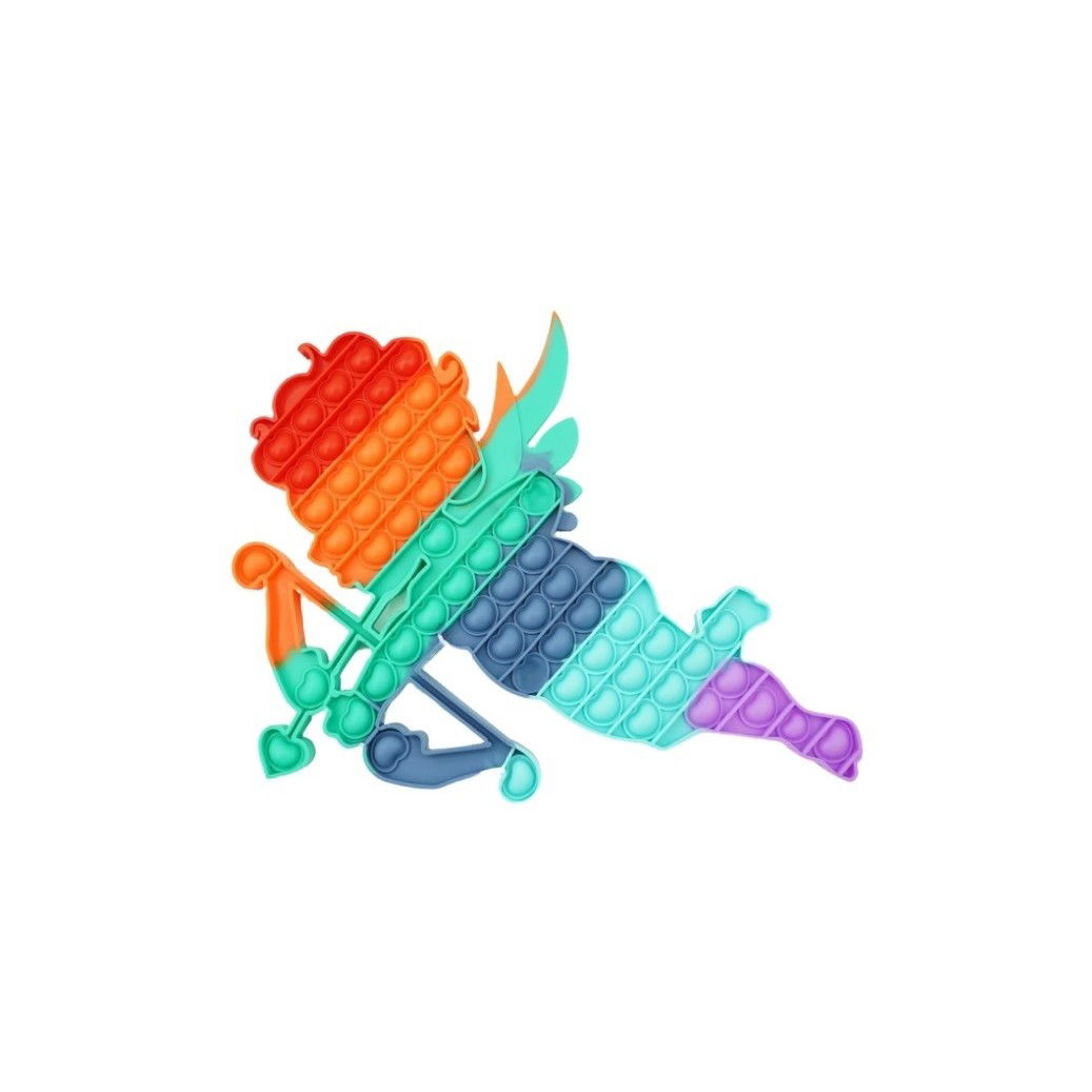 Jucarii - Jucarie antistres din silicon Flippy, Pop it Now and Flip It , 40x45 cm, Cupidon, Curcubeu