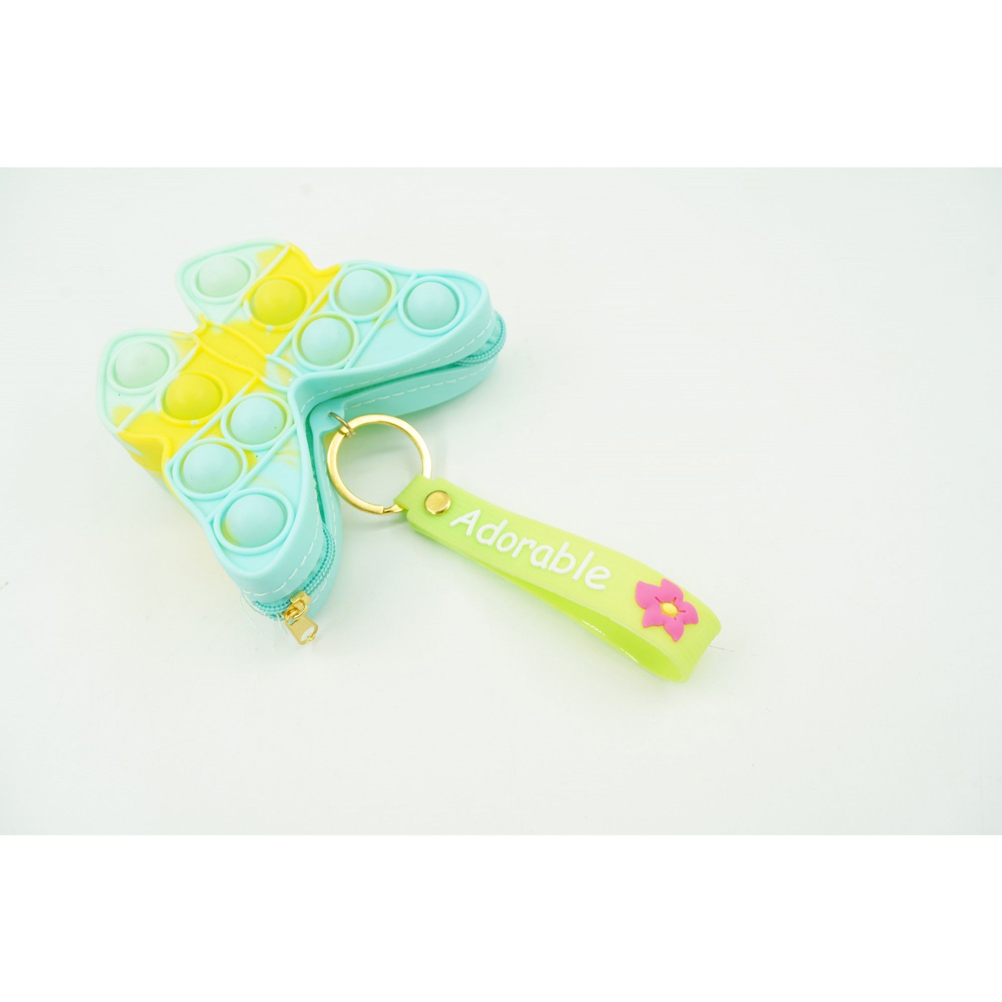 Jucarie antistres din silicon, Flippy, Pop It Now and Flip It, Portofel fluturas, Bleu/Galben [4]