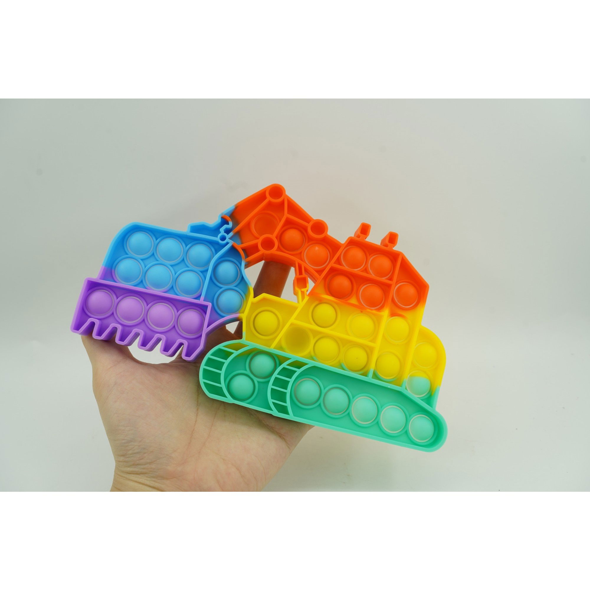 Jucarie antistres din silicon Flippy, Pop it Now and Flip It ,Excavator ,Multicolor ,Model 4 [11]