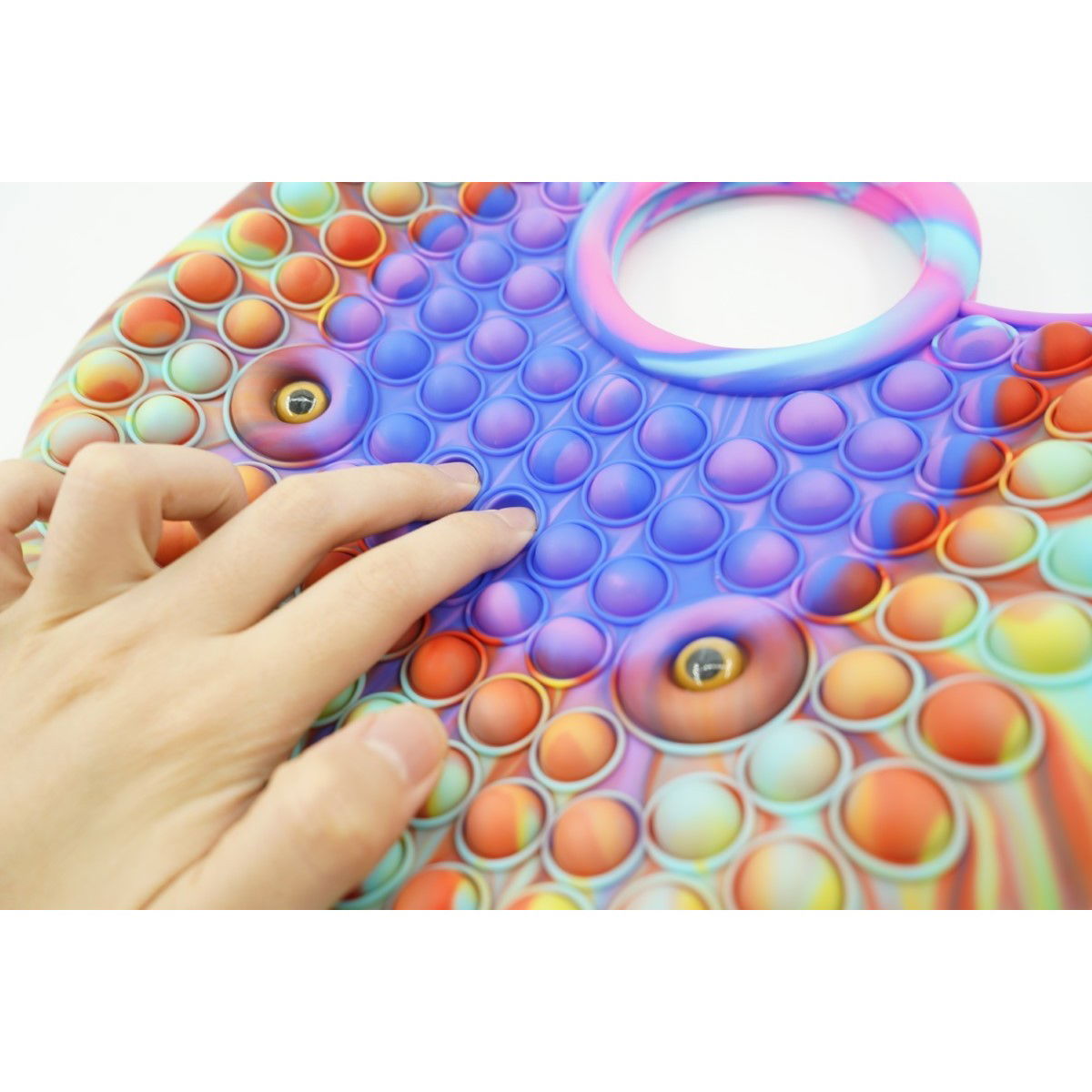 Jucarie Antistres din silicon Flippy, Pop It Now And Flip It, Geanta mare, 28 cm, Multicolor, V5 [5]