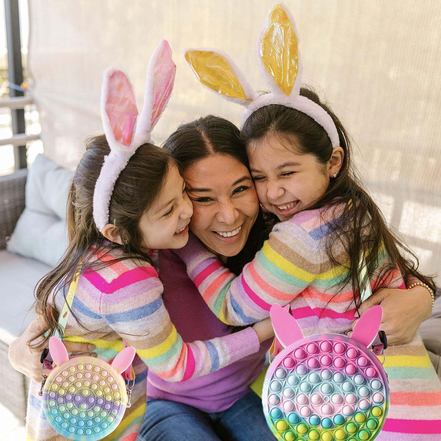 Jucarie antistres din silicon Flippy, Pop it Now and Flip It ,Geanta ,Multicolor [12]