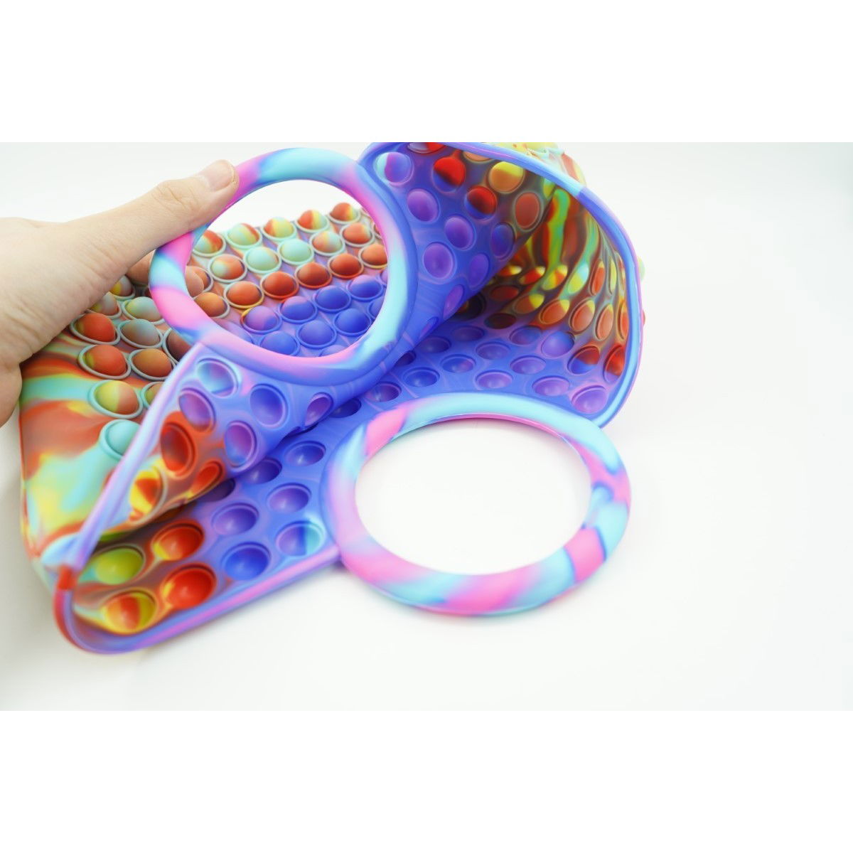 Jucarie Antistres din silicon Flippy, Pop It Now And Flip It, Geanta mare, 28 cm, Multicolor, V5 [4]