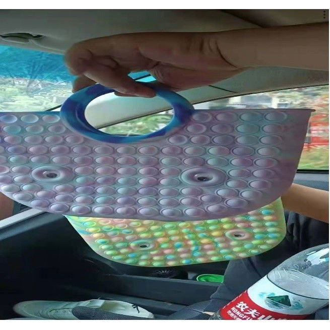 Jucarii - Jucarie Antistres din silicon Flippy, Pop It Now And Flip It, Geanta mare, 28 cm, Multicolor, V4