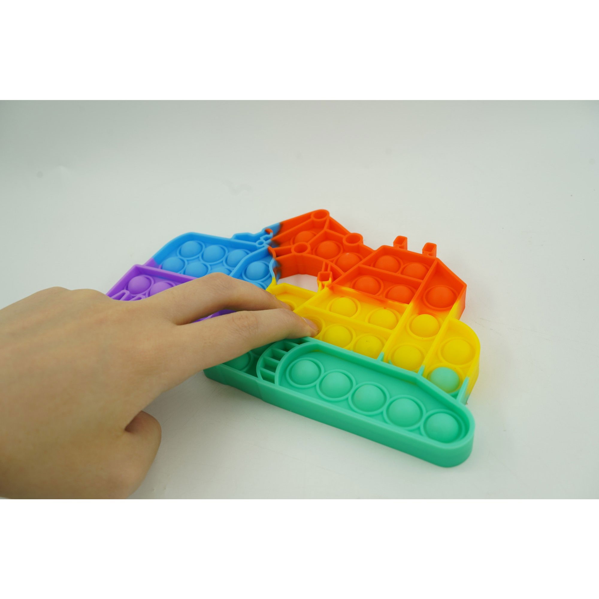 Jucarie antistres din silicon Flippy, Pop it Now and Flip It ,Excavator ,Multicolor ,Model 4 [7]