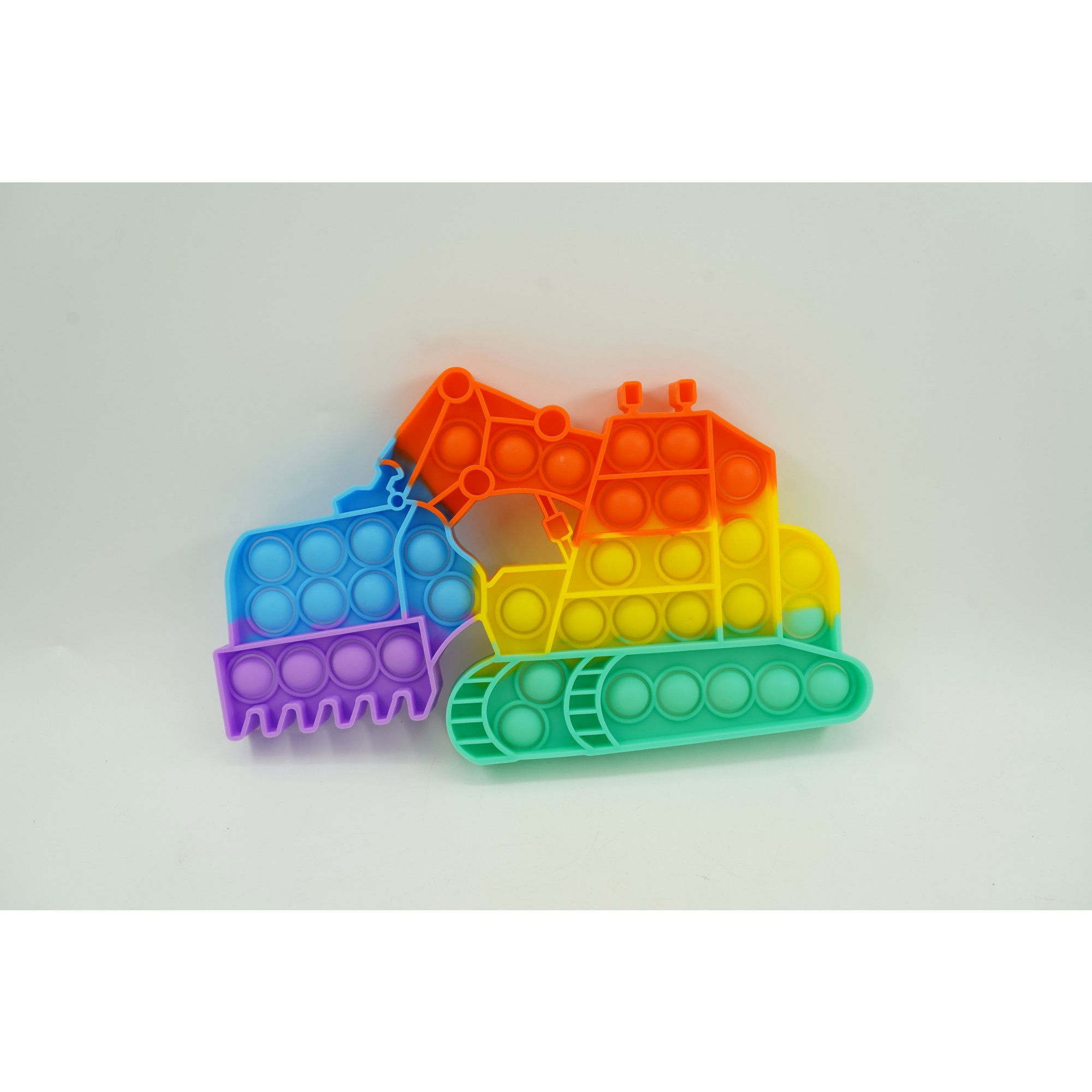 10 - 25 LEI - Jucarie antistres din silicon Flippy, Pop it Now and Flip It ,Excavator ,Multicolor ,Model 4