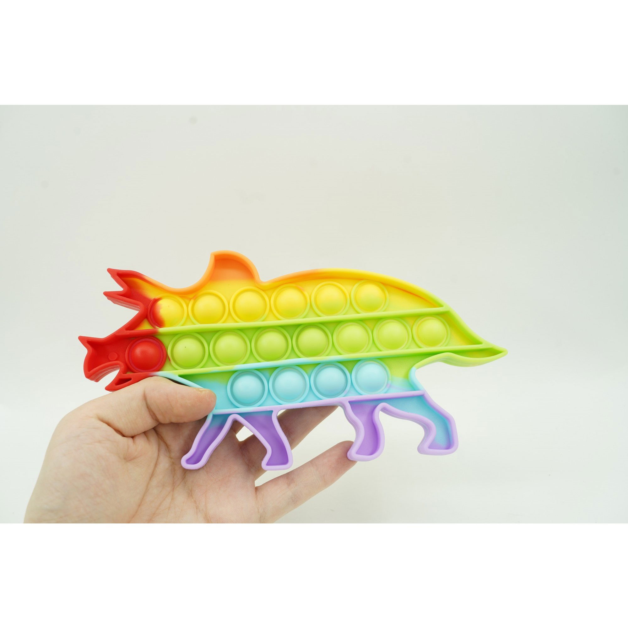 Jucarie antistres din silicon, Flippy, Pop It Now and Flip It, Dinozaur mic, Multicolor V3 [4]