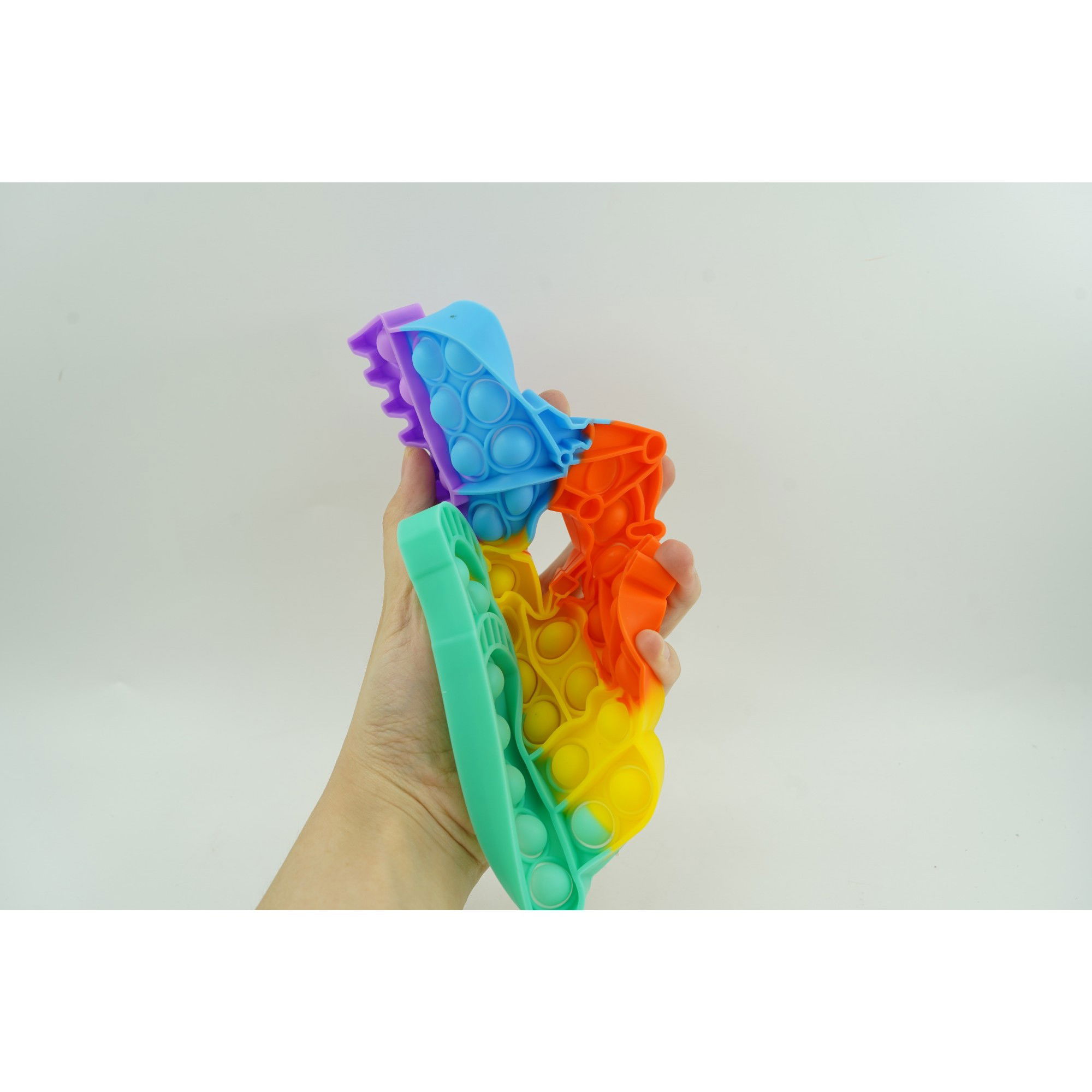 Jucarie antistres din silicon Flippy, Pop it Now and Flip It ,Excavator ,Multicolor ,Model 4 [12]