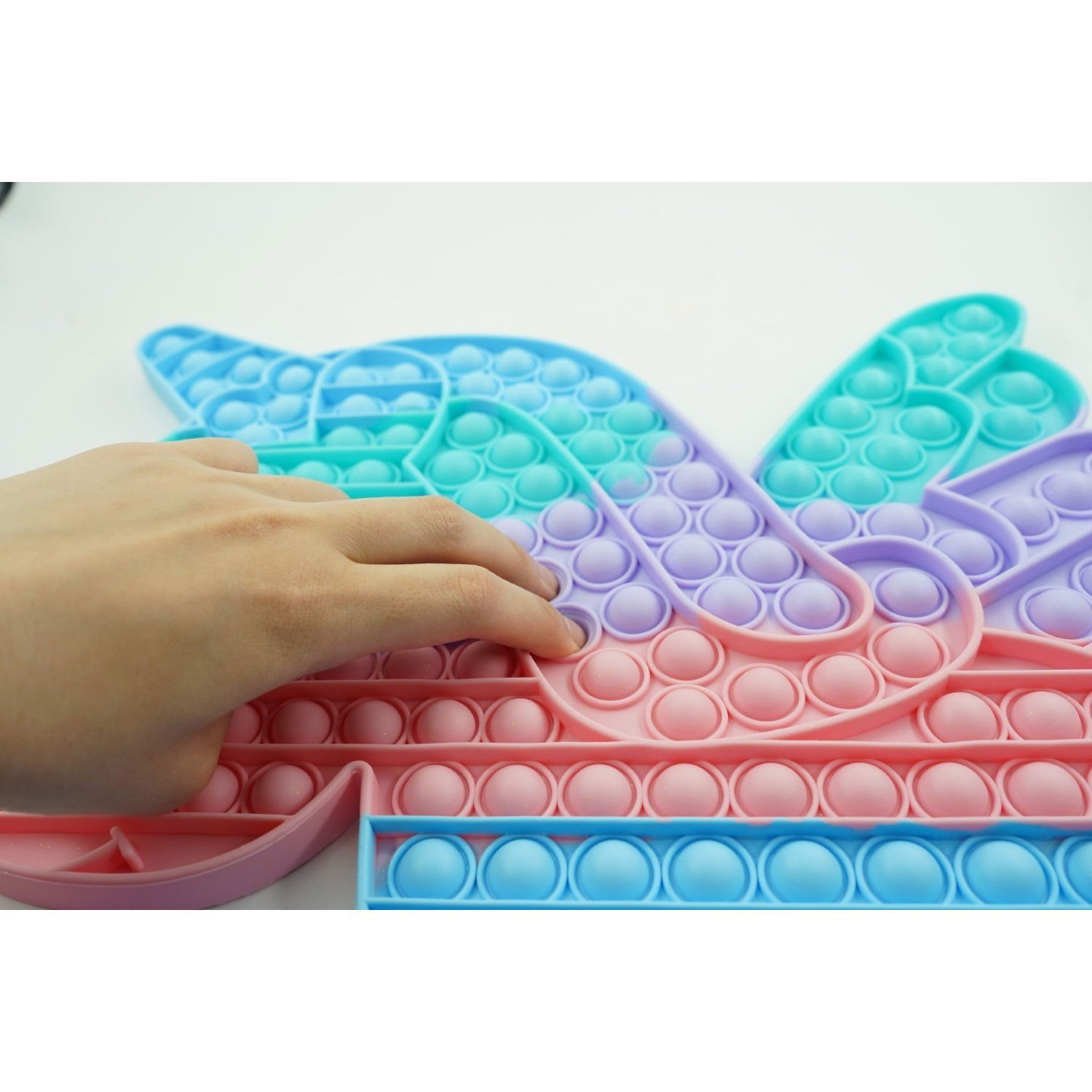 Jucarie antistres din silicon Flippy, Pop it Now and Flip It ,Unicorn cu aripi ,Curcubeu [4]