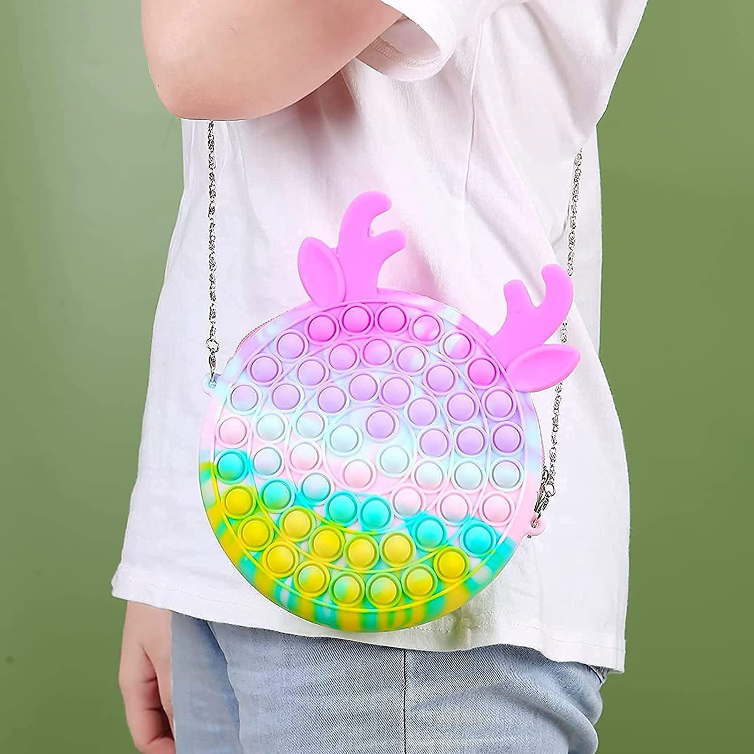 Jucarie antistres din silicon Flippy, Pop it Now and Flip It ,Geanta ,Multicolor [5]