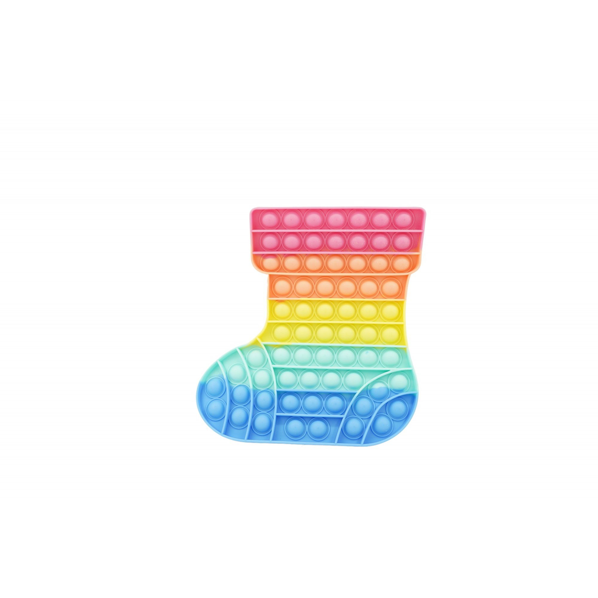 Jucarii Senzoriale, Fidget Toys - Jucarie antistres din silicon, Flippy, Pop It Now and Flip It, Ciorap Craciun, Multicolor